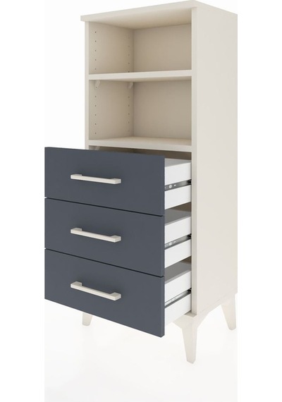 Arges Komodin 2 Raflı 3 Çekmeceli 44x30x106 Aytaşı-antrasit Aytaşı