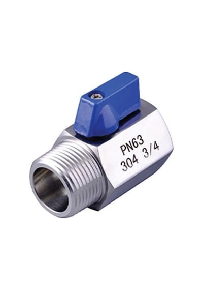 "1/8"" Paslanmaz Mini Küresel Vana Erkek - Dişi 304"