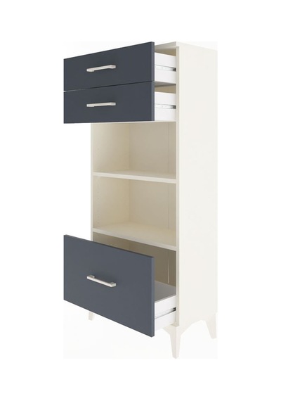 Arges Dolap 2 Raflı 3 Çekmeceli 60x30x134 Aytaşı-antrasit Aytaşı
