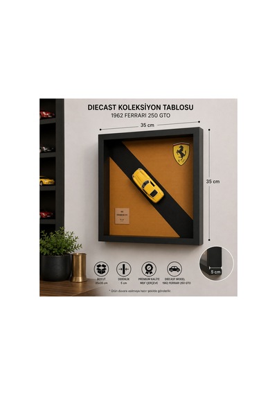35 35cm 3d Çerçeveli Diecast Model Araba -shadowbox, 5 Cm Derin Çerçeveli, Ofis Dekorasyon 54405823