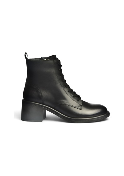 Fox Shoes Z555670603 Siyah Hakiki Deri Kalın Topuklu Kadın Bot
