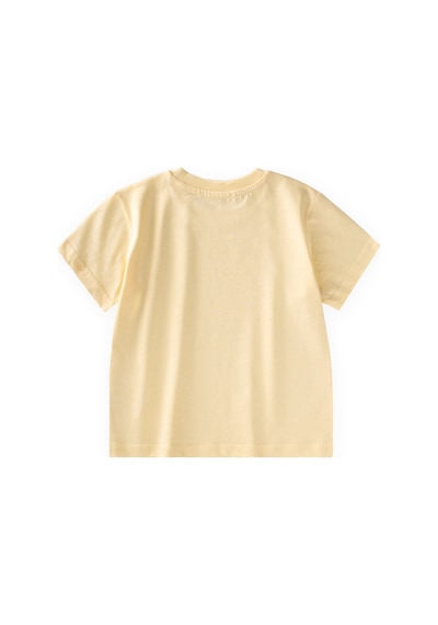 Cigit Etiket Detaylı T-shirt 2-10 Yaş Sarı