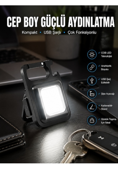 Led Işık Acil Durum Işığı Çok Fonksiyonlu Mıknatıs Özelliği - Lisinya Siyah 83162929