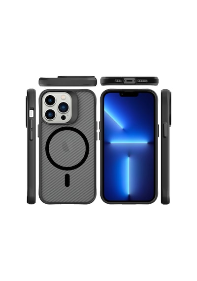 Bix Apple Uyumlu iPhone 13 Pro Carbon Fiber Force Magsafe Kılıf Anti-şok Teknolojili Kamera Ve Ekran Korumalı Bix Apple Uyumlu iPhone 13 Pro Carbon Fiber Force Magsafe Kılıf Anti-şok Teknolojili Kamera Ve Ekran Korumalı