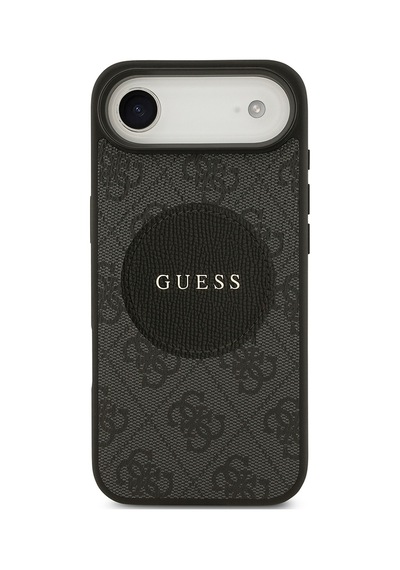Apple Uyumlu iPhone 17 Air Kılıf Guess Lisanslı M-safeli Yazı Logolu Circle Classic Kapak Siyah Siyah