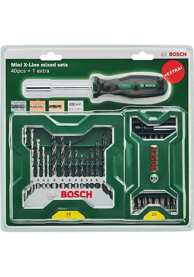 Bosch X-Line 15 Delme & 25 Parça Vidalama Ucu Seti + Tornavida – 2607017655
