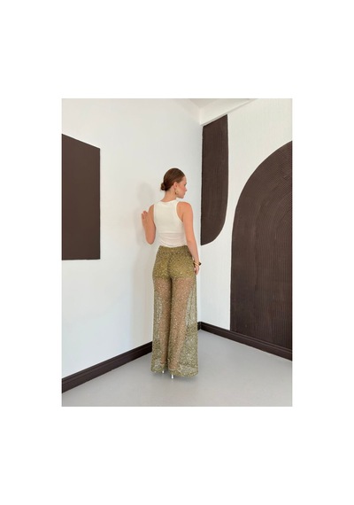 Verymoda Pullu File Pantolon D3134 Haki