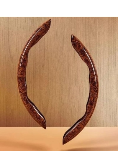 Busstier Ahşap Desenli Karbon Fiber Direksiyon Simidi Koruma Kılıfı 2'li Set Kaymaz Dayanıklı Şık Ve Ergonomik A Diğer