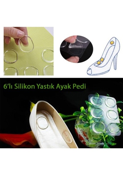 Ayak Nasır 6lı Ped - Ayak Vurma Önleyici Silikon Ped Çok Renkli
