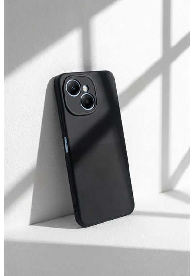 Tecno Spark 40c / Pop 10 Pro Uyumlu Kamera Korumalı Silikon Telefon Kılıfı Darbe Emici İçi Kadife Tırtıklı Kaymaz Yüzeyli Yumuşak Kılıf-54284 Siyah