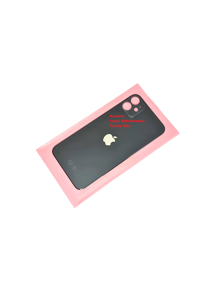 Tkgz Apple Uyumlu iPhone 11 Arka Kapak Cam Siyah