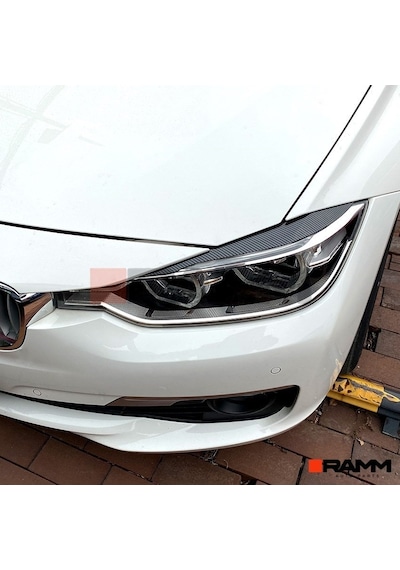 Bmw F30 Far Kaşı Sağ + Sol - Parlak Karbon