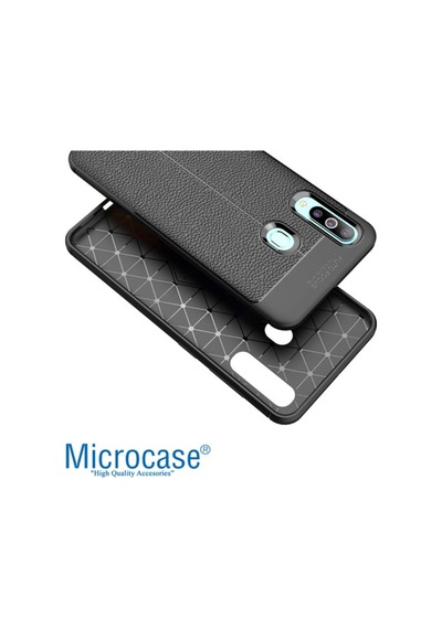 Microcase Samsung Uyumlu Galaxy A60 Leather Seri Silikon Kilif+Cam (Seç) 369240053
