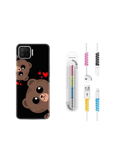 Oppo A73 Kılıf Kablo Koruyuculu Love Animals 1780
