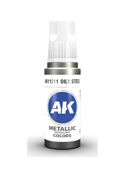 Ak Interactive 11211, 17 Ml. 3gen Oily Steel Maket Boyası Standart