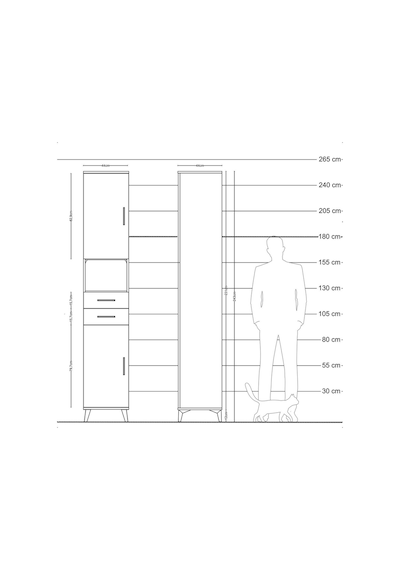 Hyperion Dolap 5 Raflı 2 Çekmeceli 2 Kapaklı 44x44x243 Aytaşı-antrasit Aytası