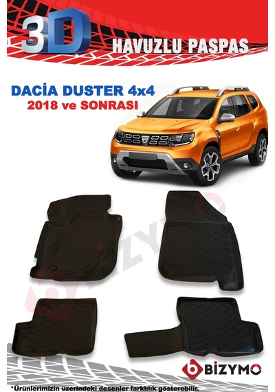 Dacia Duster 4X4 2018 Ve Sonrası 3D Paspas Takımı Bizymo