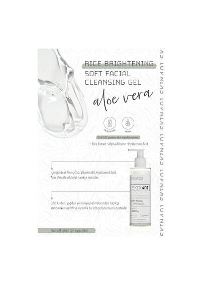 Skin401 Pirinç Özlü Aydınlatıcı Yüz Temizleme Jeli 200ml