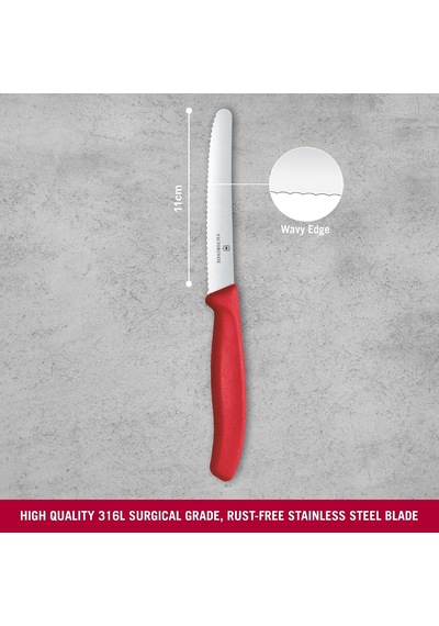 6.7831.c1 Swiss Classic 11cm Tırtıklı Domates Bıçağı, Kırmızı