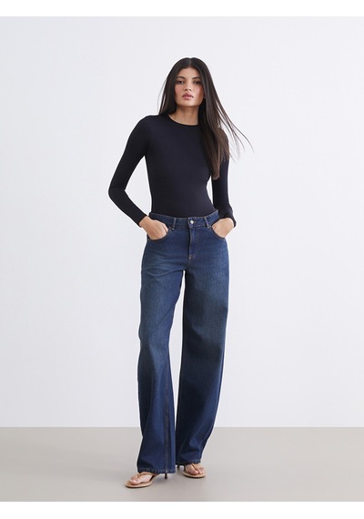 Lcw Vision Siyah Bisiklet Yaka Kadın Bodysuit