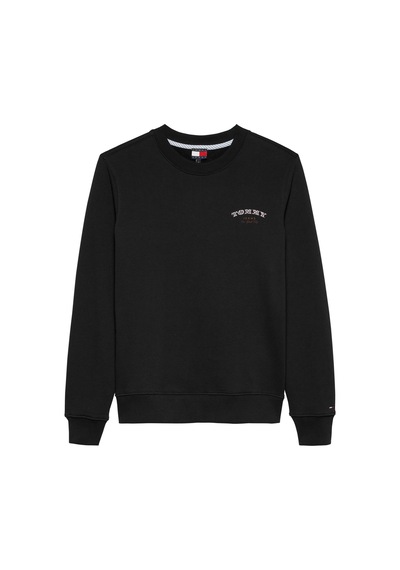 Tommy Hilfiger Kadın Tjw Regular Dollar Stacks Crew Ext Siyah Sweatshirt-12754 Siyah