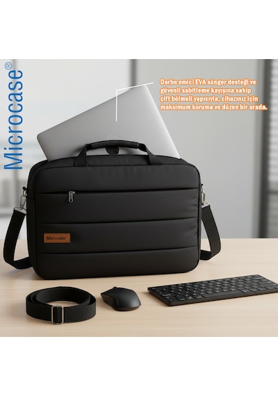 Microcase Samsung Galaxy Tab S8 Ultra Sm-t900 14.6 İnch İle Notebook Apple Uyumlu MacBook Evrak Çantası Siyah Al5496 Siyah