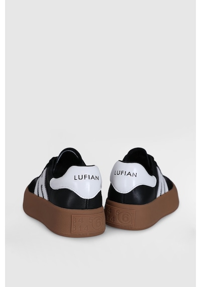 Lufian Siyah Hakiki Deri Bağcıklı Unisex Spor Ayakkabı Mira G Siyah