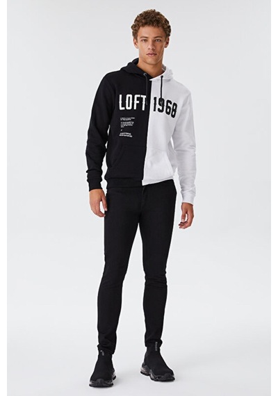 Loft Lf2031228-22k Erkek Sweat Shirt LF2031228-R8189 Beyaz - Siyah