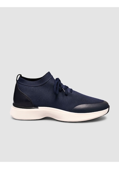 Cabani Lacivert Triko & Hakiki Dana Deri Erkek Sneaker Lacivert