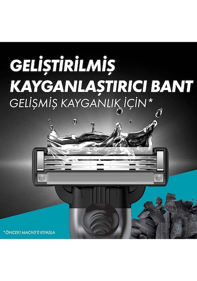 Gillette Mach3 Charcoal Avantajlı Yedek Tıraş Bıçağı 8'li