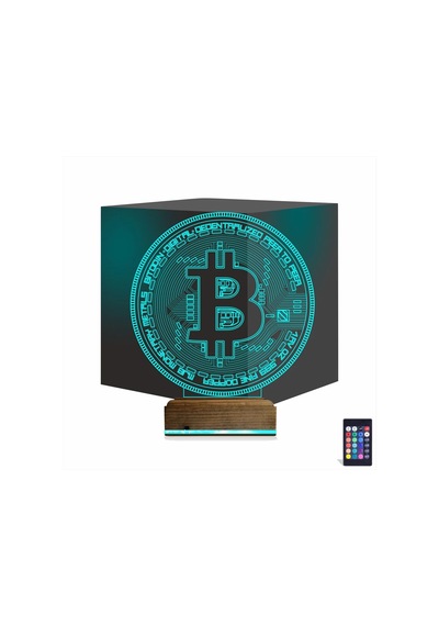 Luvivia Crypto Bitcoin Btc 3d Lamba - Masa Gece Lambası Şeffaf