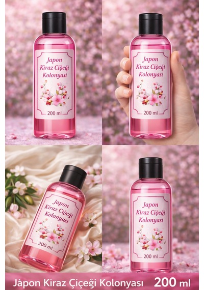 Japon Kiraz Çiçeği Kolonyası 200 Ml Ferahlatıcı Sakura Kokusu, Uzun Süre Kalıcı, Günlük Kullanıma Uygun