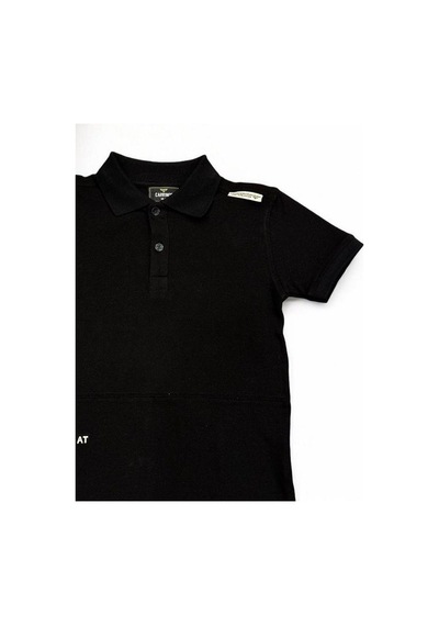 Carinos Erkek Çocuk Basic Yaka Detaylı T-shirt-14557 SIYAH