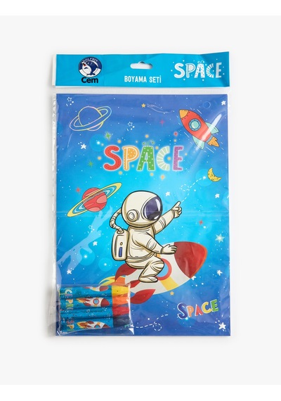 Koton Uzay Temalı Boyama Seti Mavi 7wak70367aa