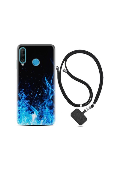 Huawei P30 Lite Kilif Boyun Askili Blue Fire 1678 542773804