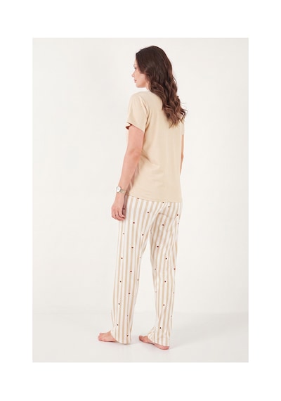 Lela Desenli Yumuşak Dokulu Kısa Kollu Pijama Takımı Bayan Pijama Takımı 65750120 Beyaz-kahve Lela Desenli Yumuşak Dokulu Kısa Kollu Pijama Takımı Bayan Pijama Takımı 65750120 Beyaz-kahve