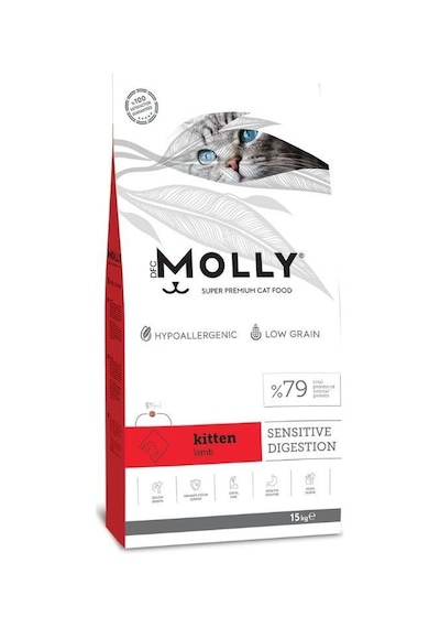 Molly Düşük Tahıllı Hypoallergenic Kuzulu Yavru Kedi Maması 15 Kg