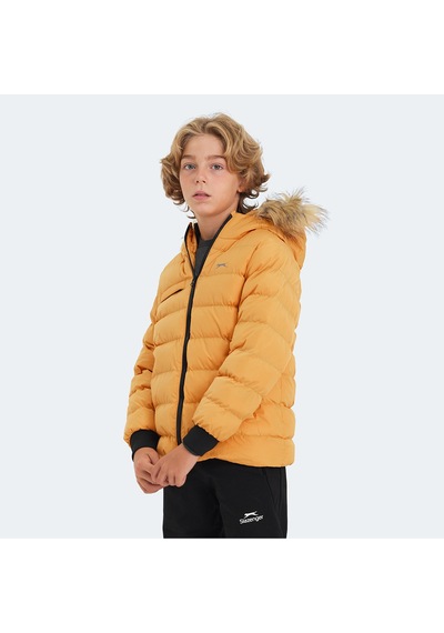 Slazenger CALISTO Çocuk Kapüşonlu Şişme Sarı Mont & Kaban