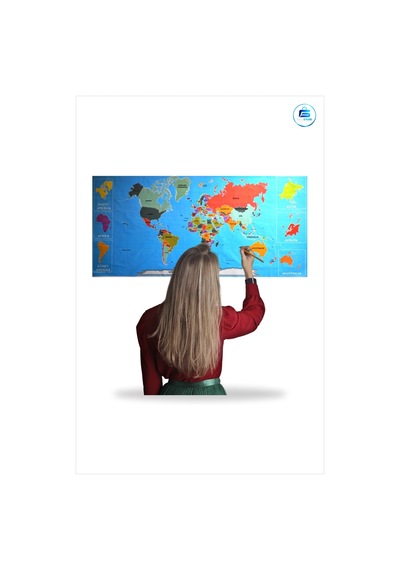 Dünya Haritası Atlas Duvar Stickerı Yapıştırıcı Gerektirmeyen Man Diğer