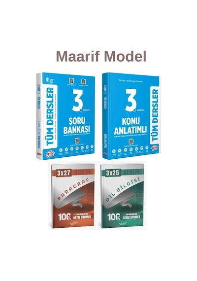 Editör Maarif Model 3. Sınıf Tüm Dersler Konu Anlatımlı Soru Bankası Anka Deneme 4 Lü Set
