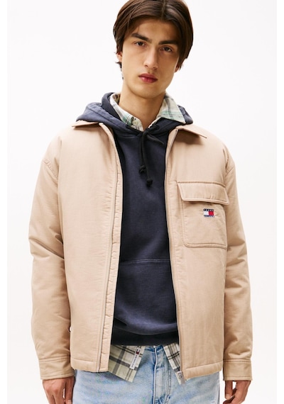 Tommy Hilfiger Tjm Padded Tech Cord Erkek Bej Overshirt-11281 Bej
