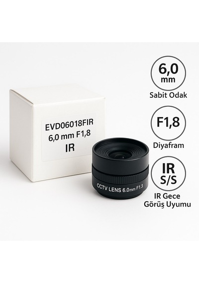 6.0 Mm F1.8 Fıxed Iris Ir Destekli Mega Lens Cctv Güvenlik Kamerası İçin Sabit Odaklı Lens