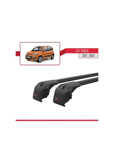 Fiat Panda 319 2012 Ve Sonrası İle Uyumlu Ace-2 Ara Atkı Tavan Barı Siyah