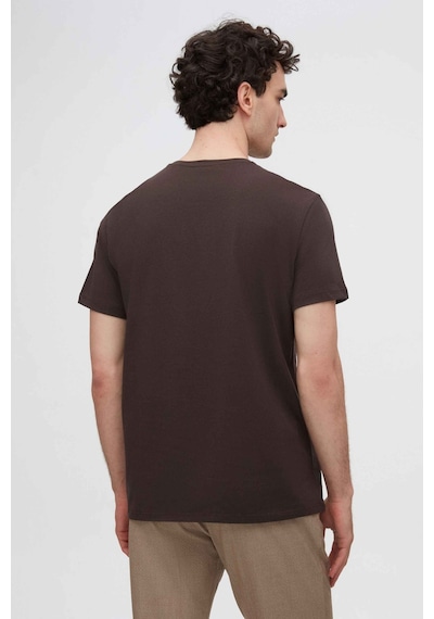 D's Damat Ds Damat Slim Fit Kahverengi Bisiklet Yaka %100 Pamuklu Nefes Alabilen T-shirt 4HC141996753M Kahverengi