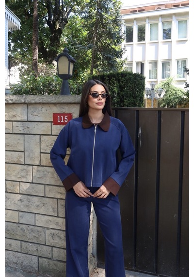 Kechi Woman Gabardin Kumaş Pantolon Lacivert