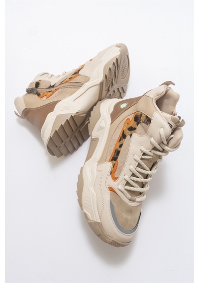 Luvishoes Olıvıa Bej Desenli Kadın Spor Bot Bej