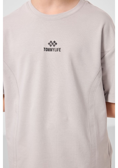 Taş-antrasit Pamuklu Oversize Fit Dokuma Hafif Esnek Chino Erkek Çocuk Şort Takım - 11276 Taş