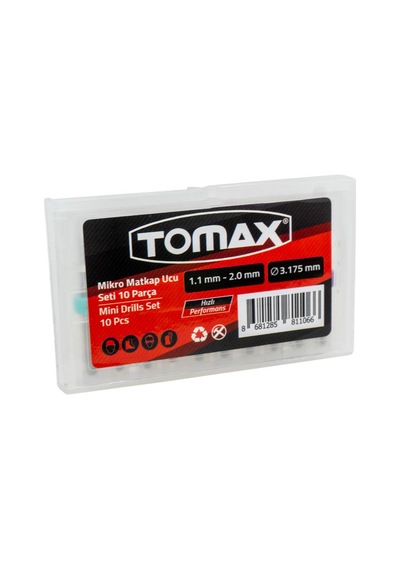 Tomax Mikro Matkap Ucu Seti 10 Lu 1.1-2.0 Mm