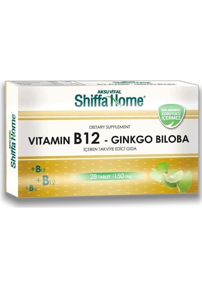 Aksuvital Shiffa Home Vitamin B12-Ginkgo Biloba 28 Tablet x 2 Ade