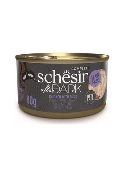 Schesir After Dark Pate Tavuk Etli Ve Ördek Etli Tahılsız Yetişkin Kedi Konservesi 80 Gr